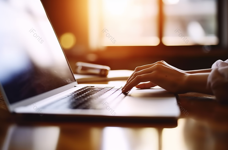 在咖啡馆里用笔记本电脑打字的人实拍,高清,摄影图,摄影图片,图片大全,摄影图免费下载